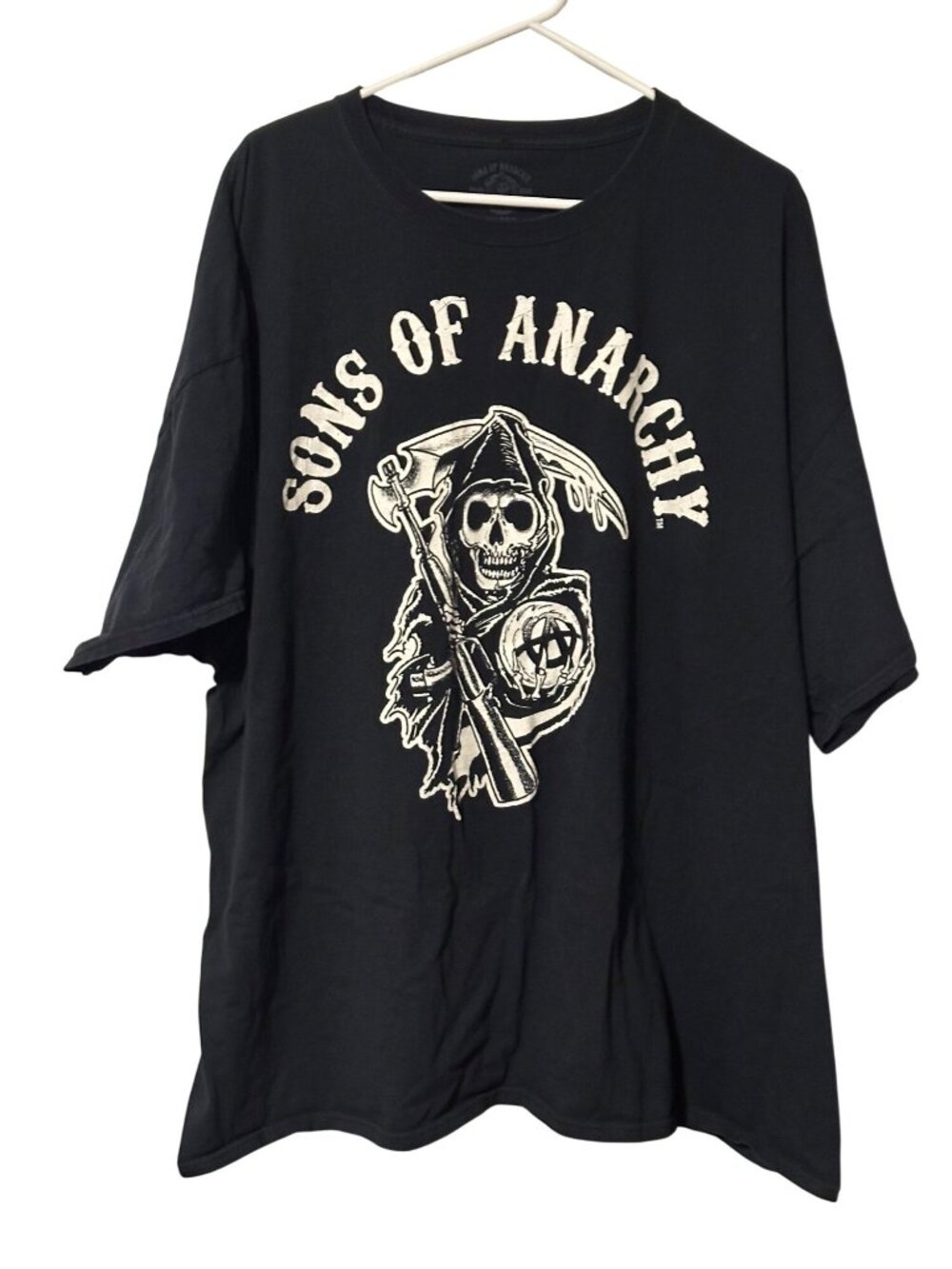 Sons Of Anarchy Black Graphic T-Shirt Grim Reaper Print Crewneck Short Sleeve 3X